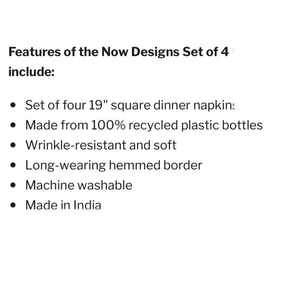 ECO-friendly/wrinkle resistant now DES ivory 100% recycled content napkins-NWT - Picture 2 of 12